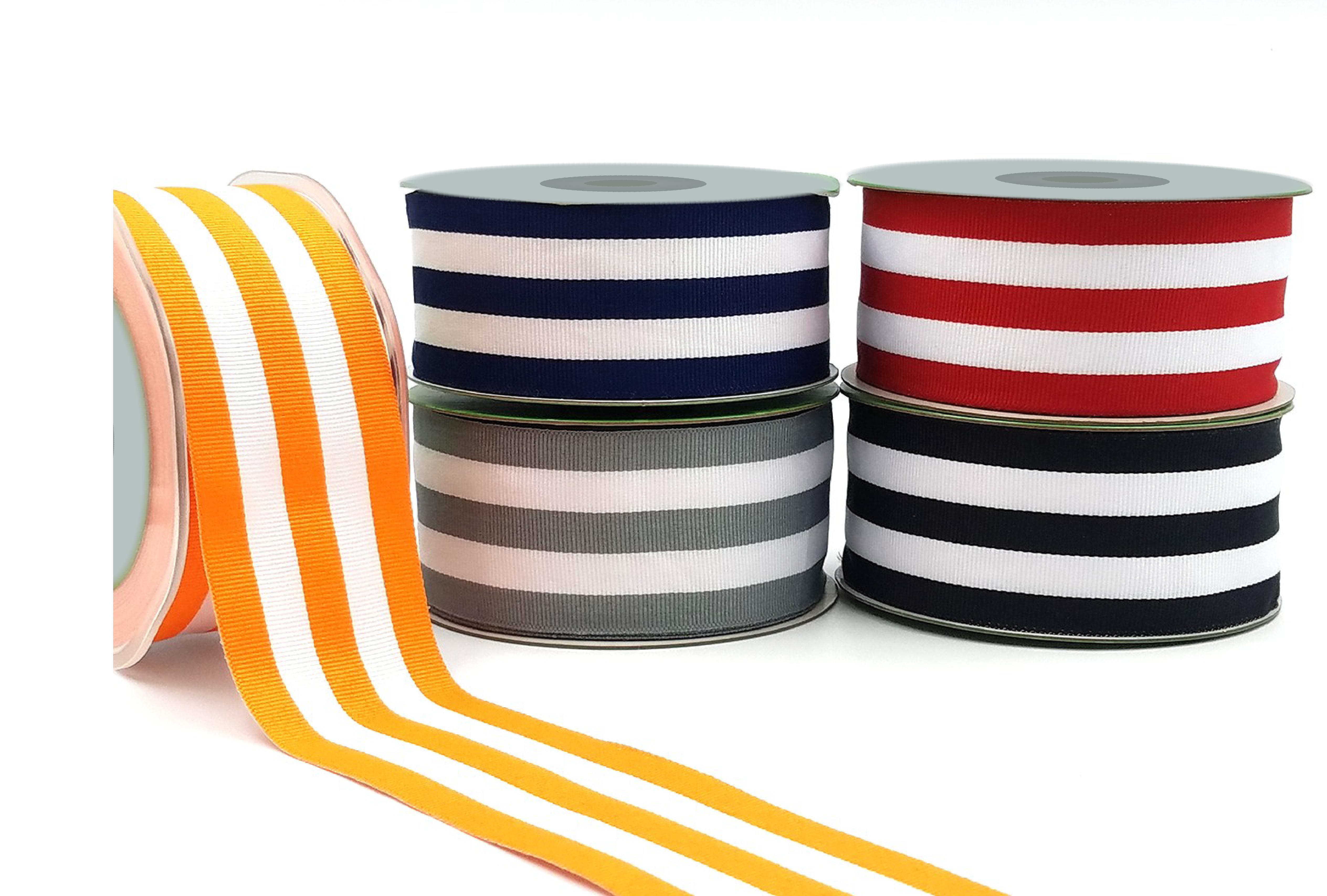 Striped Paper Ribbon Striped Ribbon with Woven Edge, 2
