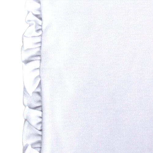 Sublimation Baby Burp Cloth with Ruffle Trim (White), 65% Polyester / 35% Cotton