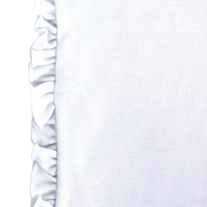 Sublimation Baby Burp Cloth with Ruffle Trim (White), 65% Polyester / 35% Cotton