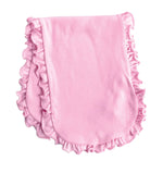 Load image into Gallery viewer, Sublimation Baby Burp Cloth with Ruffle Trim (Pink), 65% Polyester / 35% Cotton

