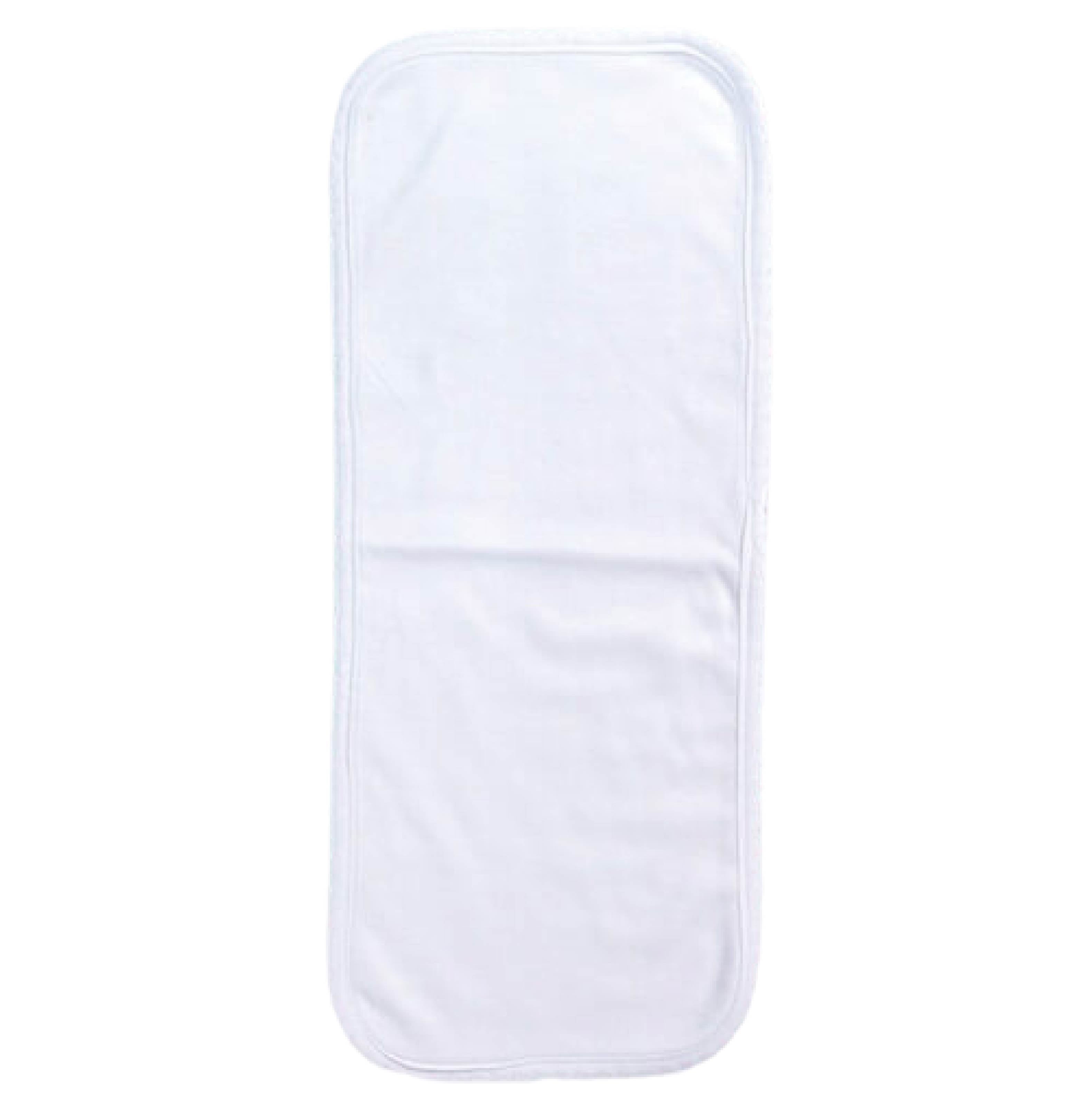 Sublimation Baby Burp Cloth with Scallop Trim (White), 65% Polyester / 35% Cotton