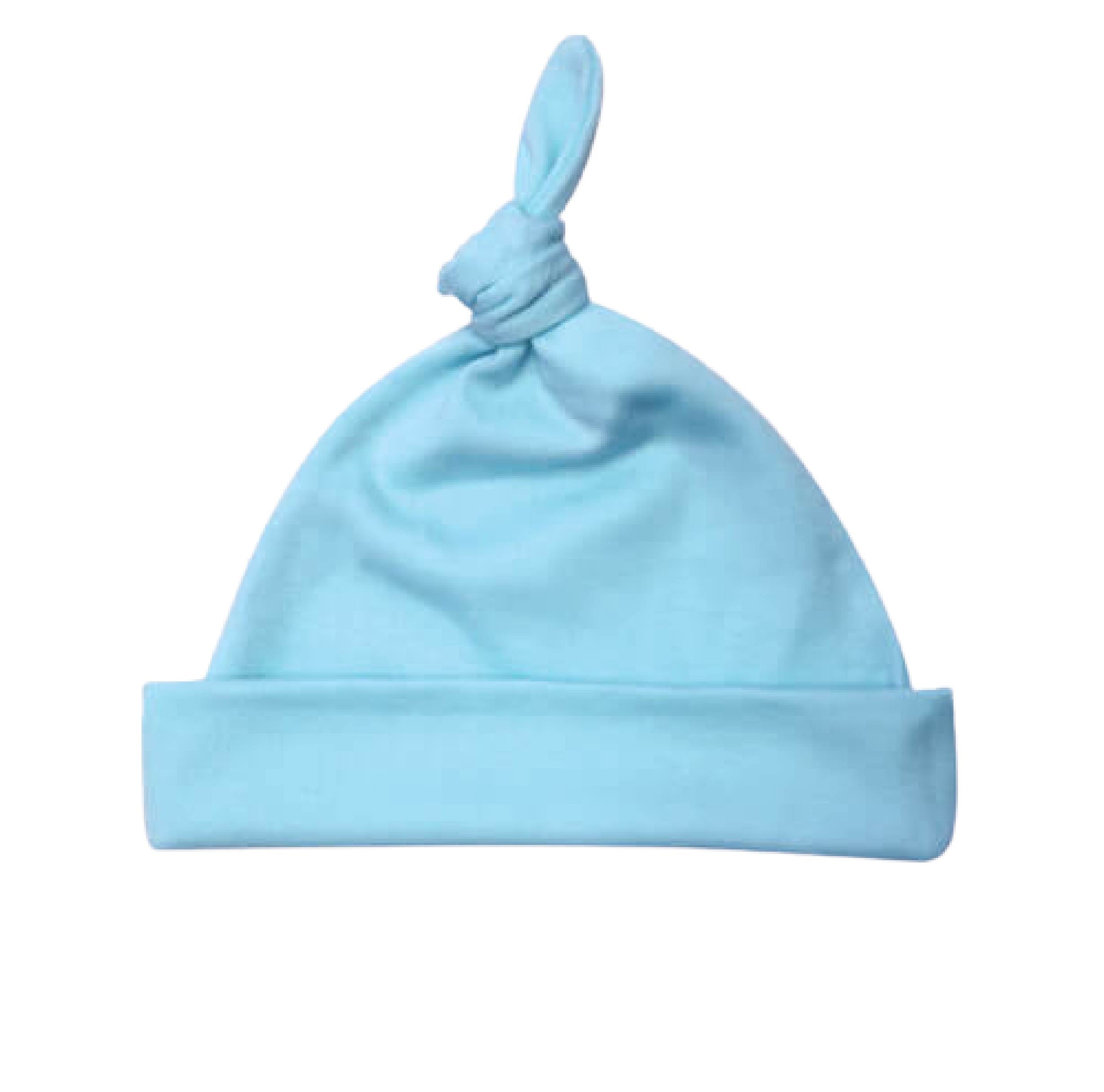 Sublimation Baby Knotted Beanie, (65% Polyester / 35% Cotton),   Blue