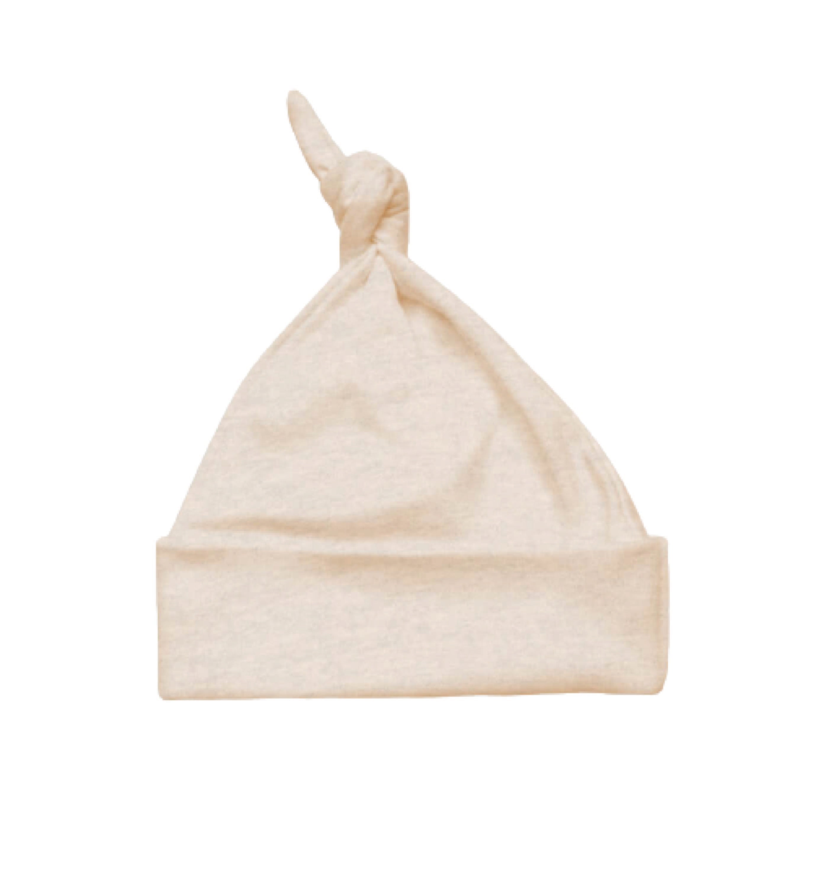 Sublimation Baby Knotted Beanie, (65% Polyester / 35% Cotton),   Oatmeal