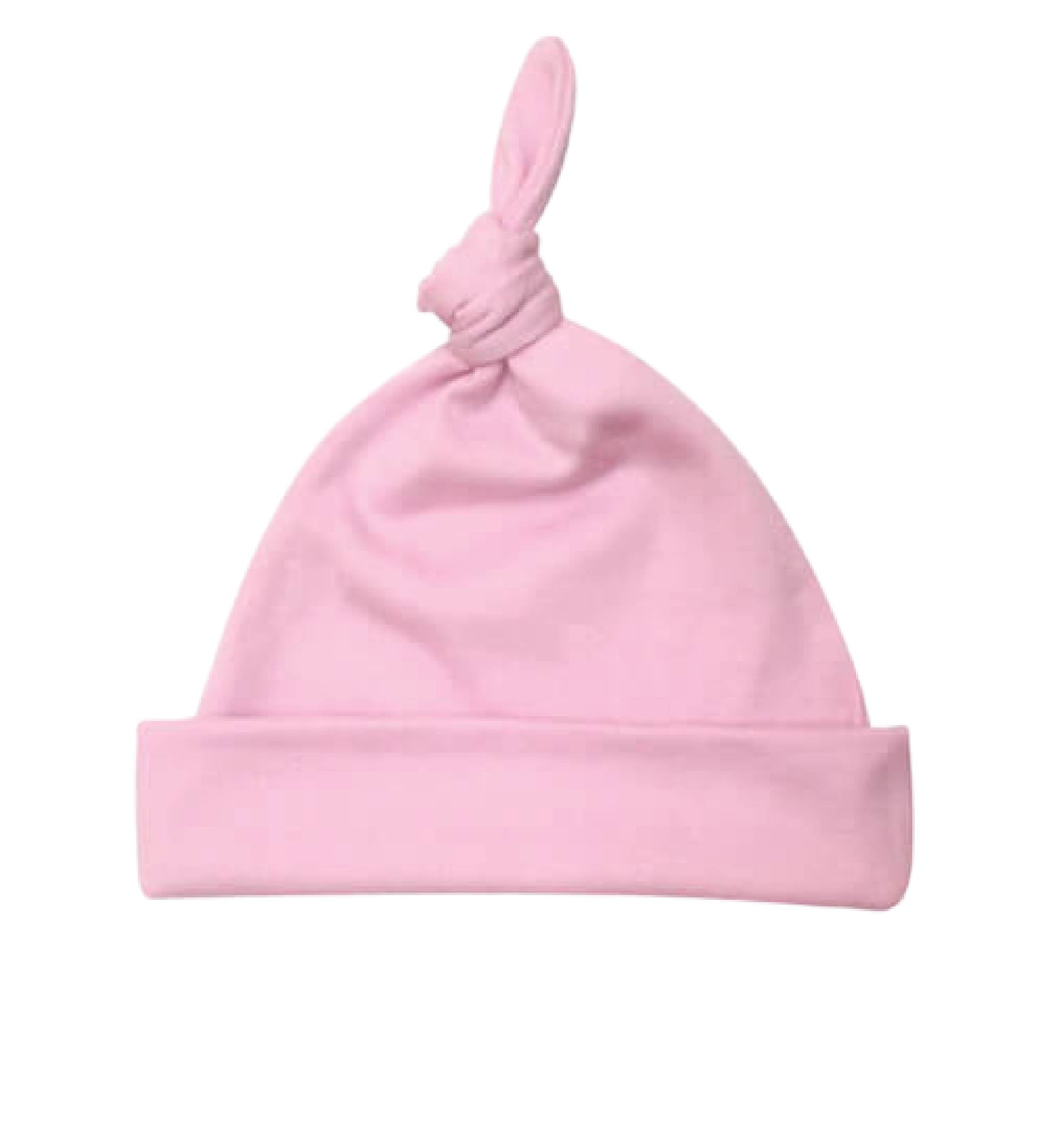 Sublimation Baby Knotted Beanie, (65% Polyester / 35% Cotton),   Pink