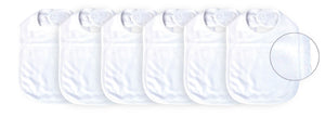 Sublimation Baby Bib with Scallop Trim,  (65% Polyester - 35% Cotton), White