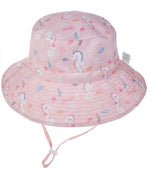 Load image into Gallery viewer, Toddler, Sun Protection Bucket Hat (Pink Hippo-Unicorns)
