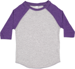 Load image into Gallery viewer, Toddler (Unisex) Raglan Baseball T-Shirt  (Vintage Heather / Vintage Purple)
