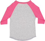 Load image into Gallery viewer, Toddler (Unisex) Raglan Baseball T-Shirt  (Vintage Heather / Vintage Hot Pink)
