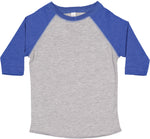 Load image into Gallery viewer, Toddler (Unisex) Raglan Baseball T-Shirt  (Vintage Heather / Vintage Royal)
