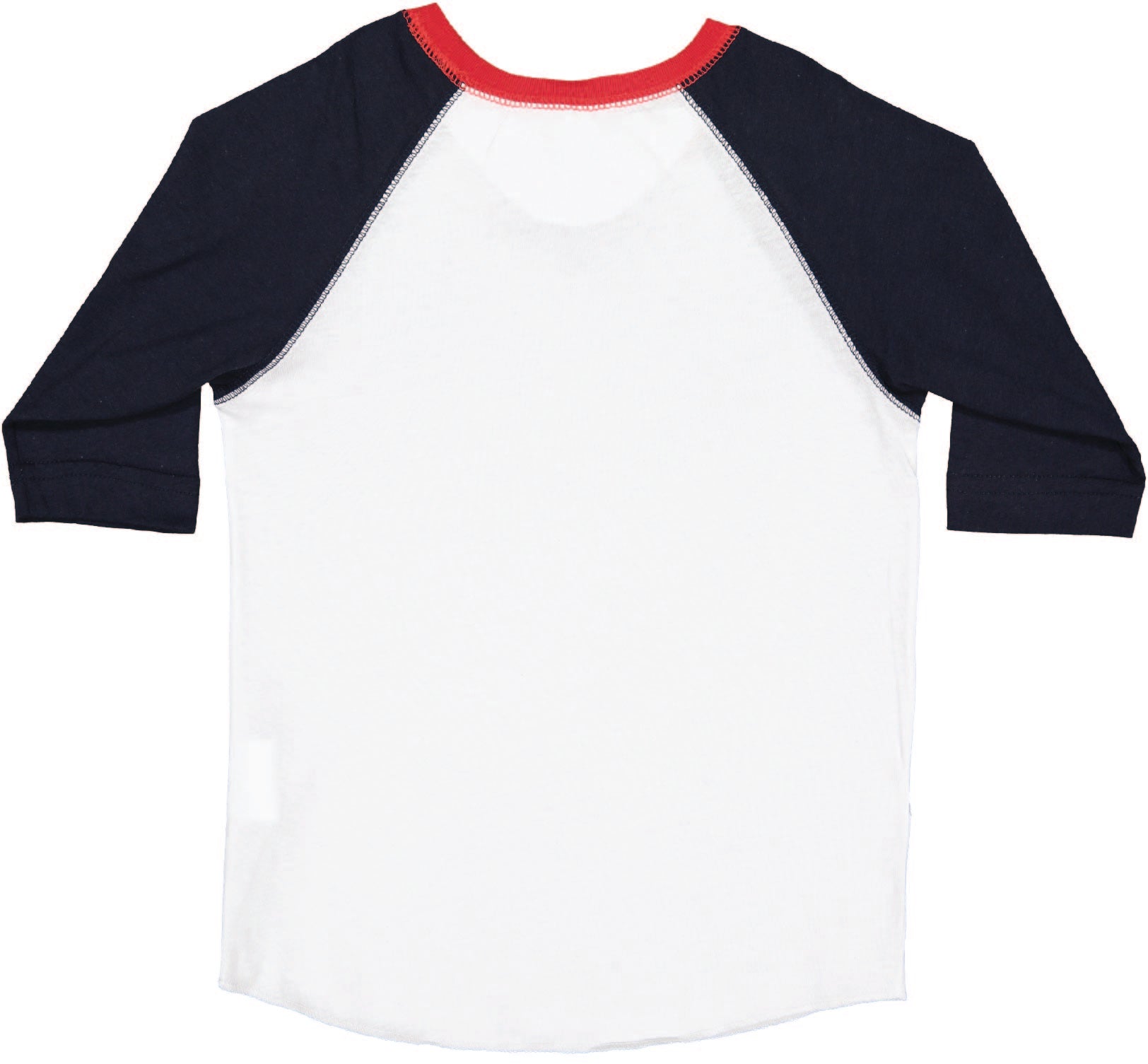 Toddler (Unisex) Raglan Baseball T-Shirt  (White / Navy / Red)