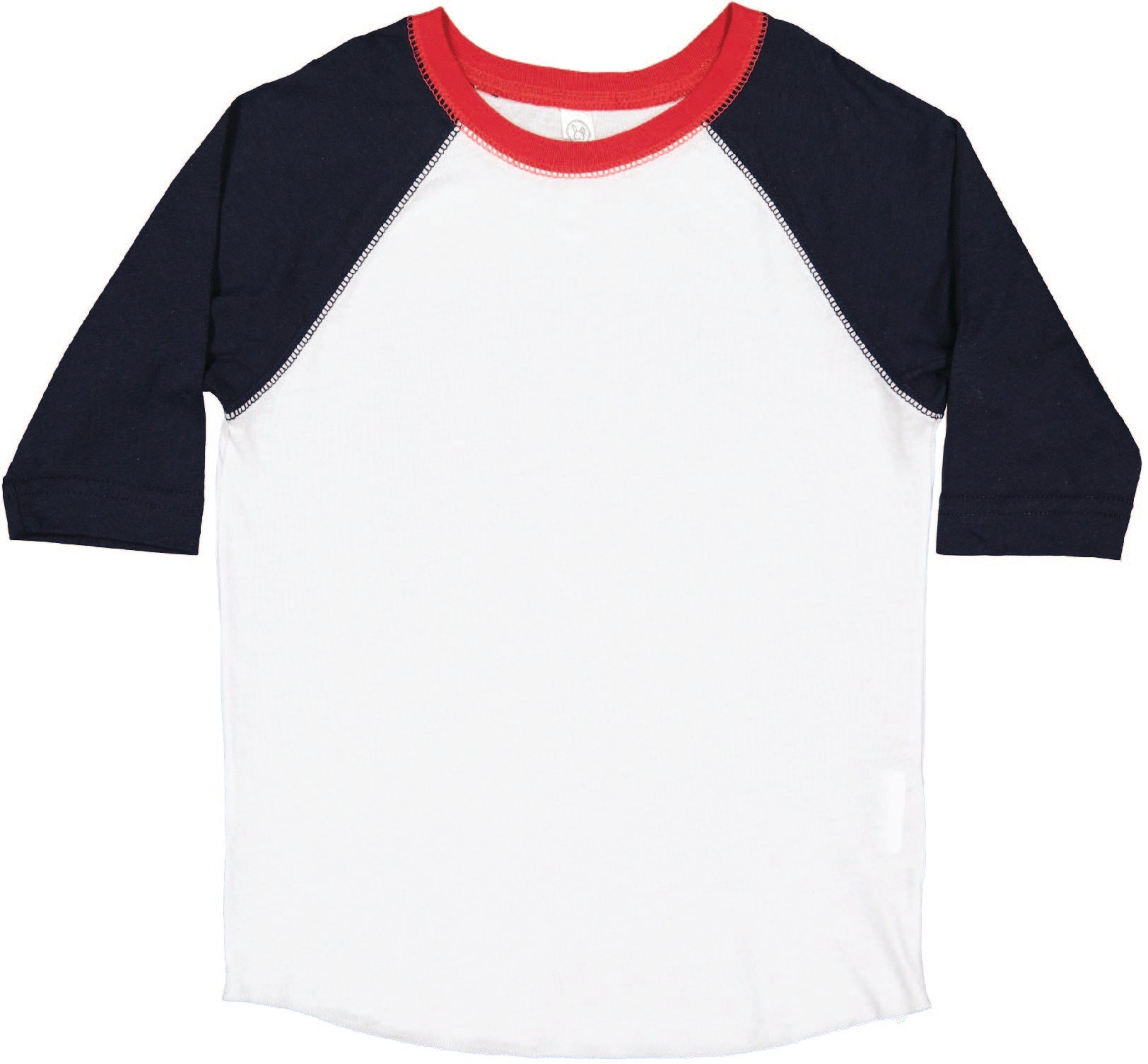 Toddler (Unisex) Raglan Baseball T-Shirt  (White / Navy / Red)