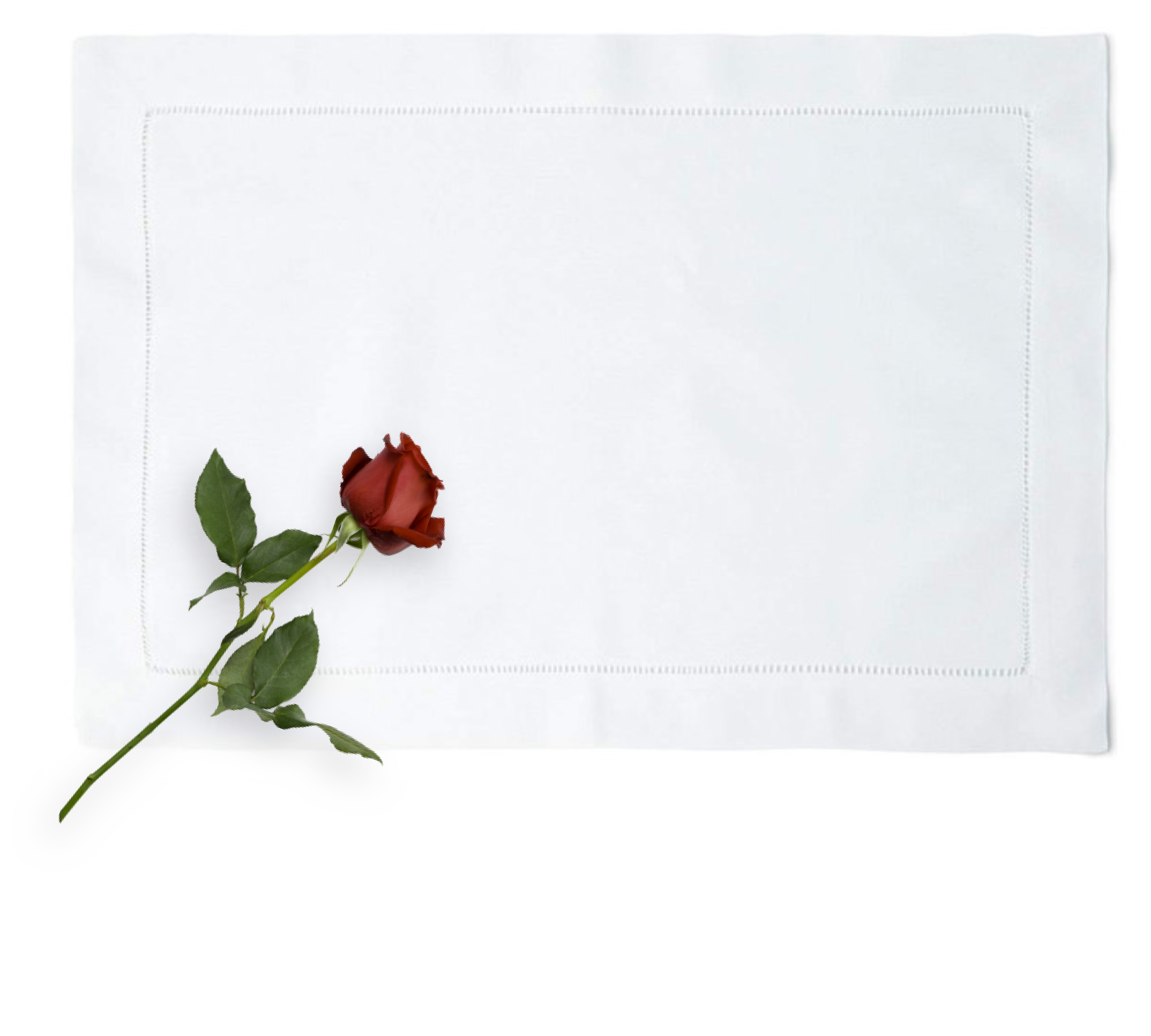 White Linen Hemstitched Placemats