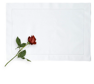 White Linen Hemstitched Placemats
