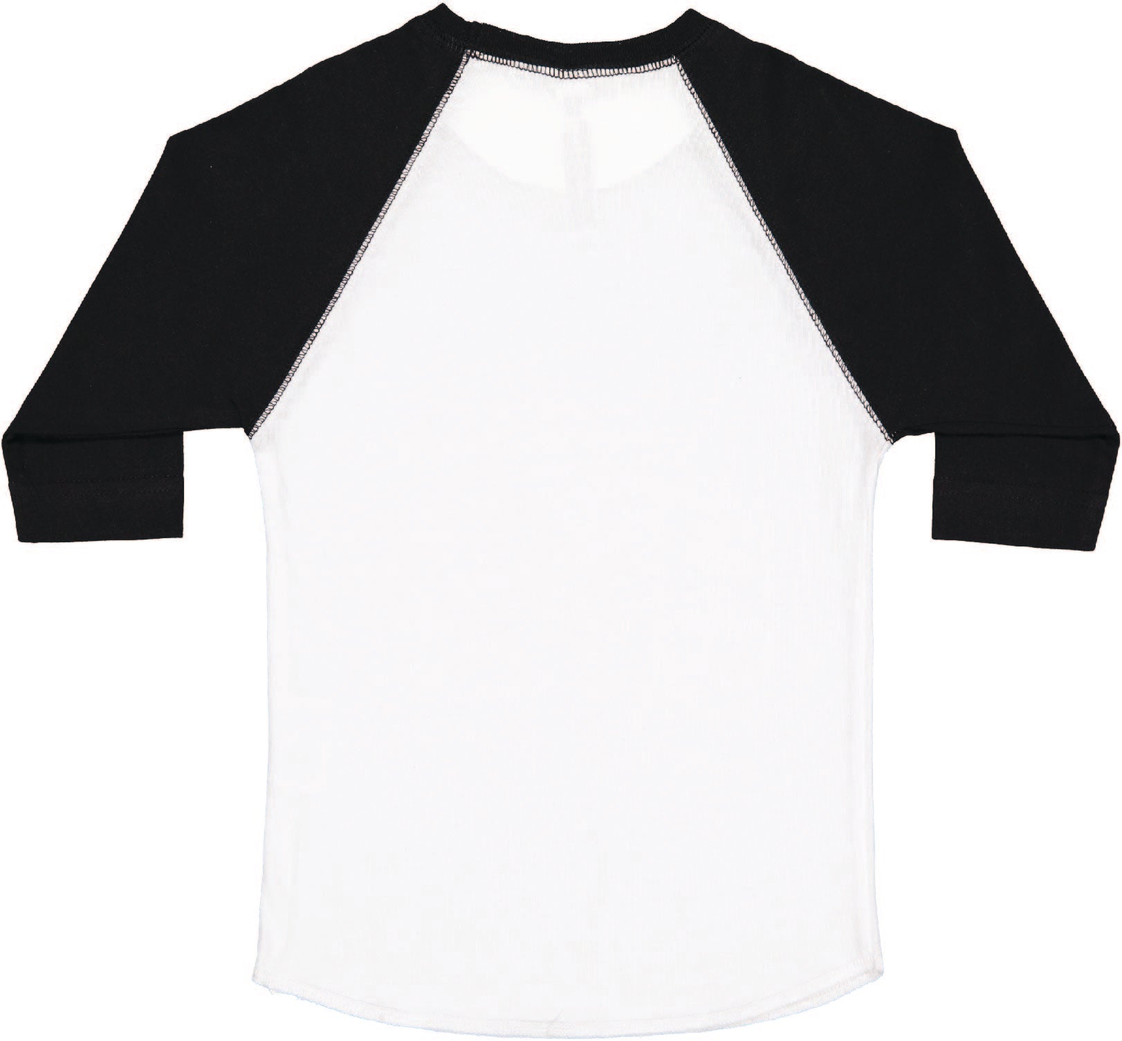 Toddler (Unisex) Raglan Baseball T-Shirt  (White Solid / Black)