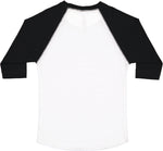 Load image into Gallery viewer, Toddler (Unisex) Raglan Baseball T-Shirt  (White Solid / Black)
