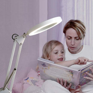 (USB Powered), White Desktop LED Light Lamp and 5X Magnifier