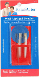 Wool Appliqué Large Eye (Size 2), Hand Sewing Needles by Fons & Porter®