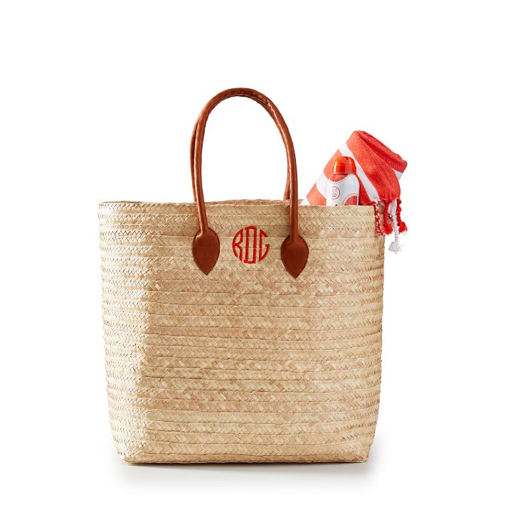 Woven Palm Leaf Tote --- Natural Color