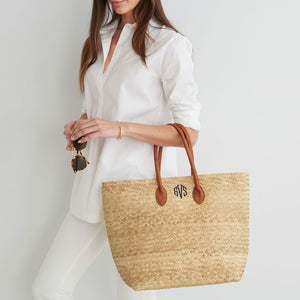 Woven Palm Leaf Tote --- Natural Color