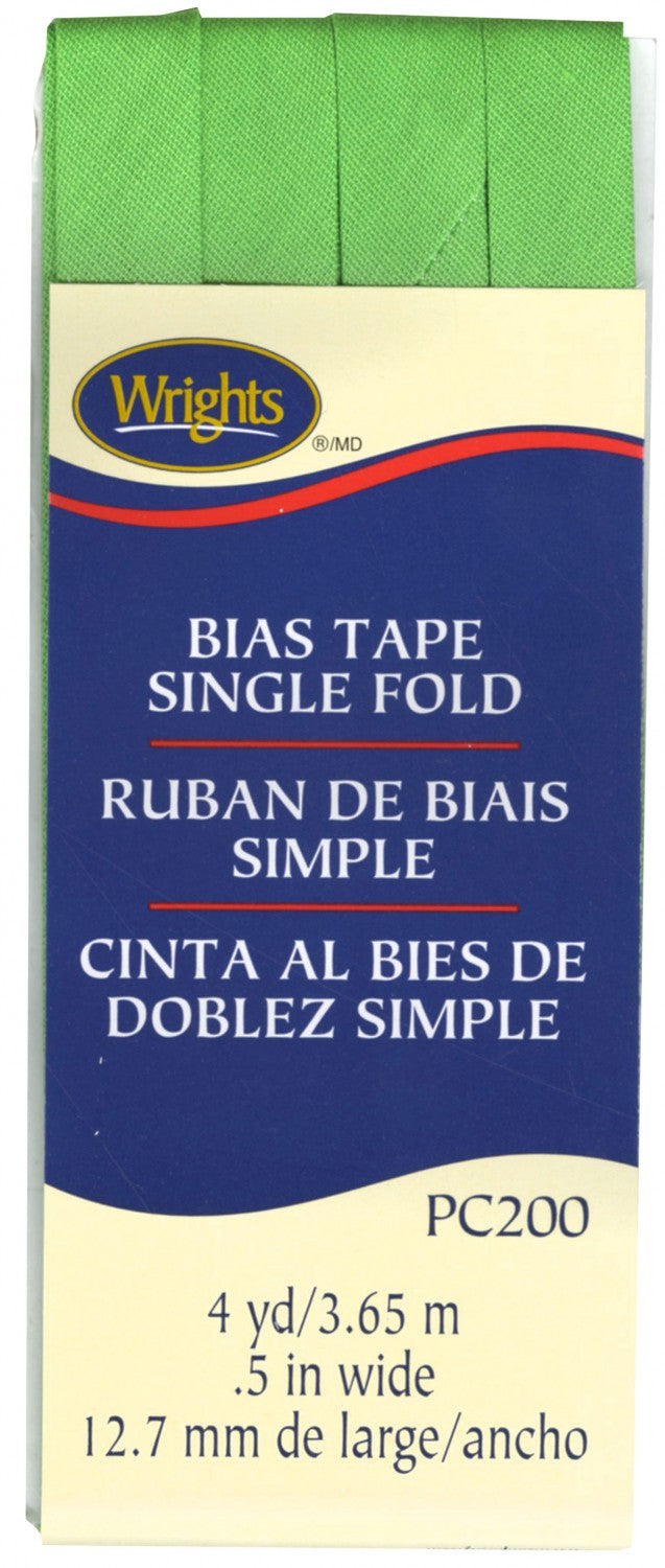 Single Fold Bias Tape,  (4 yd  x  0.5 in wide), Various Colors  by WRIGHTS