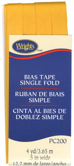 Load image into Gallery viewer, Single Fold Bias Tape,  (4 yd  x  0.5 in wide), Various Colors  by WRIGHTS
