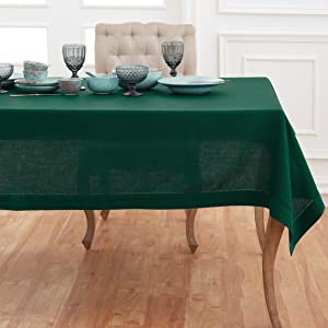 Green Forest Hemstitch Table Linen Collection, 100% Linen