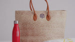 Load and play video in Gallery viewer, Woven Palm Leaf Tote --- Natural Color

