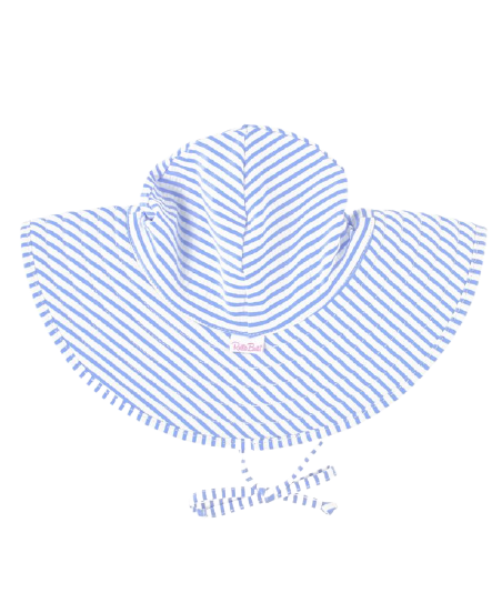Baby Seersucker Blue Swim Hat, (Ages: 0-12M) by Ruffle Butts®