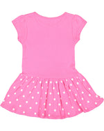 Load image into Gallery viewer, Baby Cotton Rib Dress, (Sizes: 6M - 24M), Raspberry with White Dots
