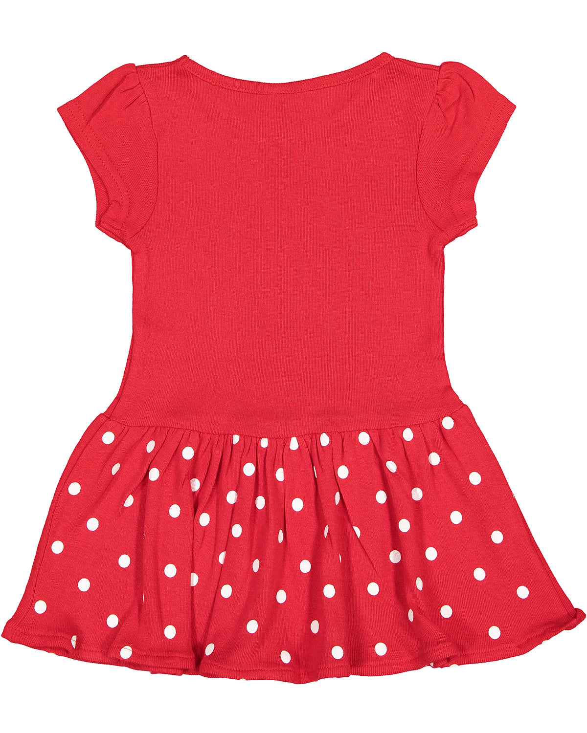 Baby Cotton Rib Dress, (Sizes: 6M - 24M), Red / White Dots